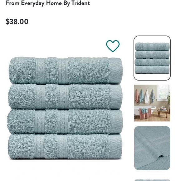 Aqua Blue Bath Towel Set - Picture 1 of 4